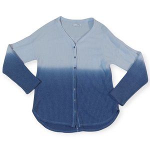Sonoma Sweater Blue Waffle Soft Lightweight Knit Ombre long Size-M